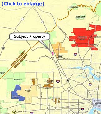 map of Woodley Rd. property